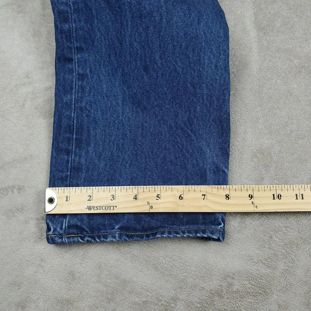 Levis 501 Jeans Mens 35x32 Blue Medium Wash Straight Button Fly Denim Waterless